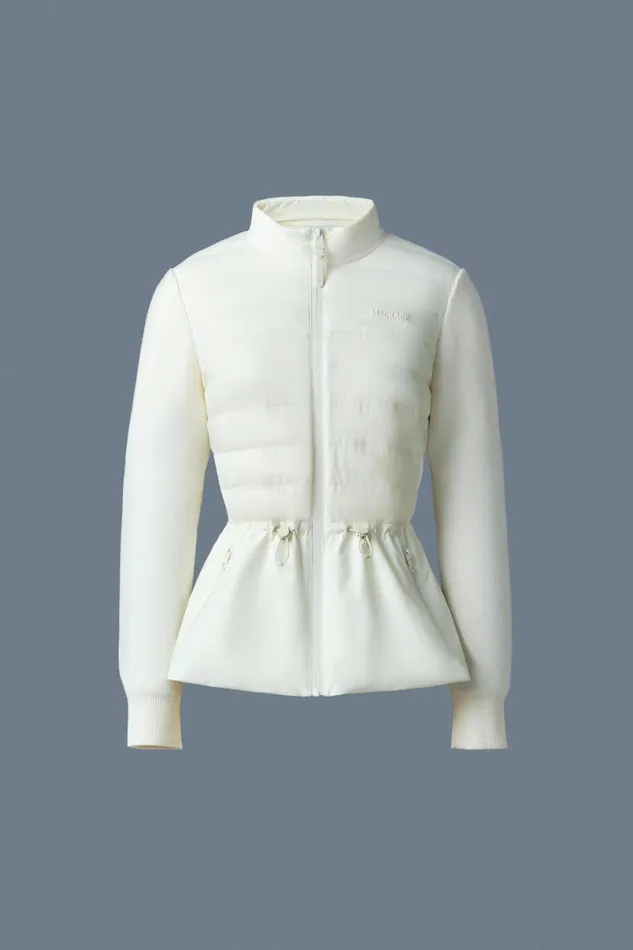 Light Jackets Women Mackage LAIKA Hybrid Down Jacket With Peplum Cream Light Jackets Women Mackage LAIKA Hybrid Down Jacket With Peplum Cream