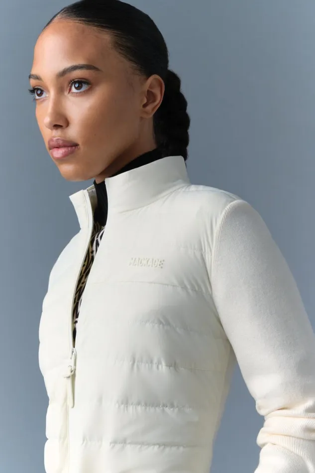 Light Jackets Women Mackage LAIKA Hybrid Down Jacket With Peplum Cream Light Jackets Women Mackage LAIKA Hybrid Down Jacket With Peplum Cream