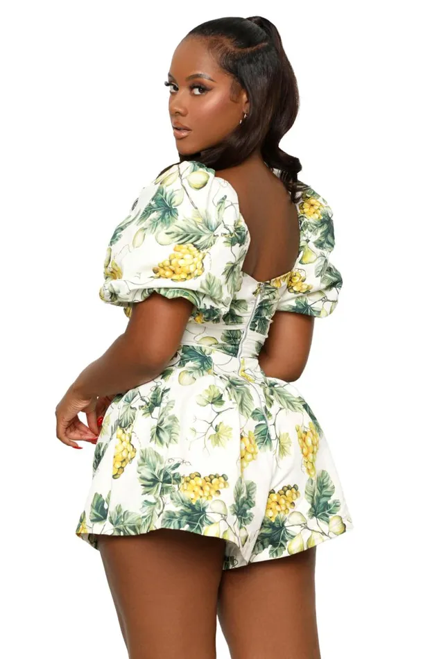 Lilly039s Kloset Jumpsuits and Rompers Women On The Vine Flirty Romper White Multi