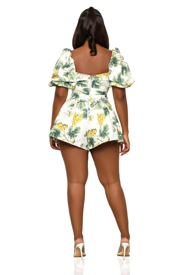 Lilly039s Kloset Jumpsuits and Rompers Women On The Vine Flirty Romper White Multi