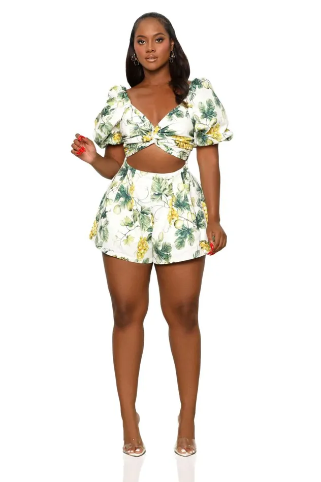 Lilly039s Kloset Jumpsuits and Rompers Women On The Vine Flirty Romper White Multi