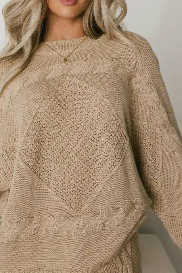 Lilly Cable Knit Sweater In Cream Cream Women Bohme Sets