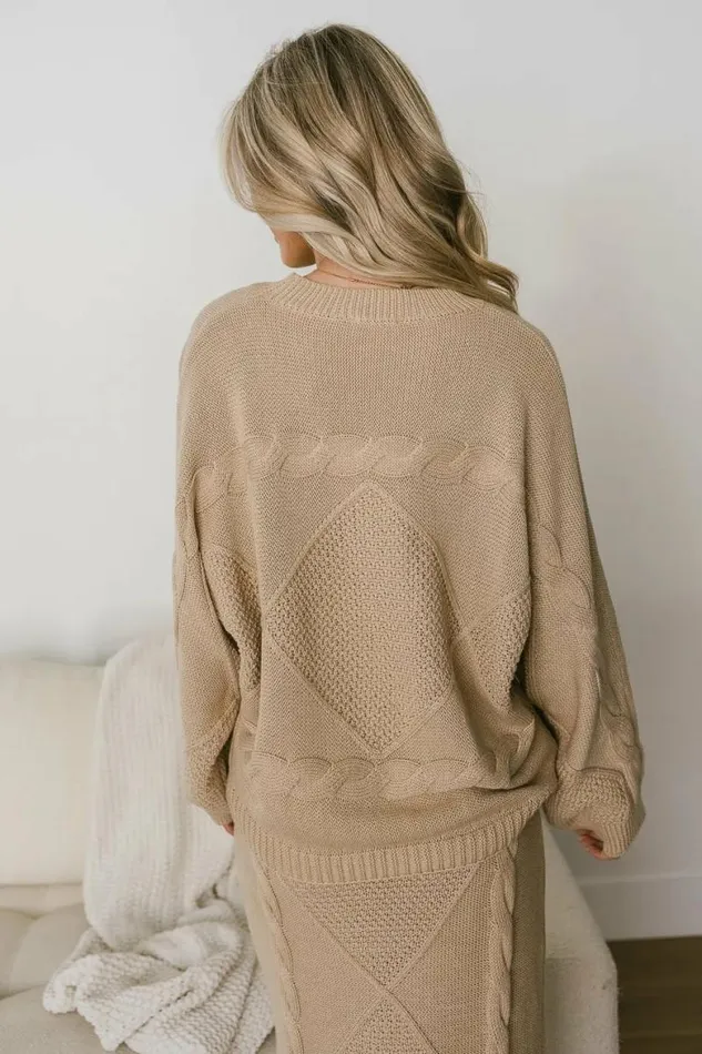 Lilly Cable Knit Sweater In Cream Cream Women Bohme Sets