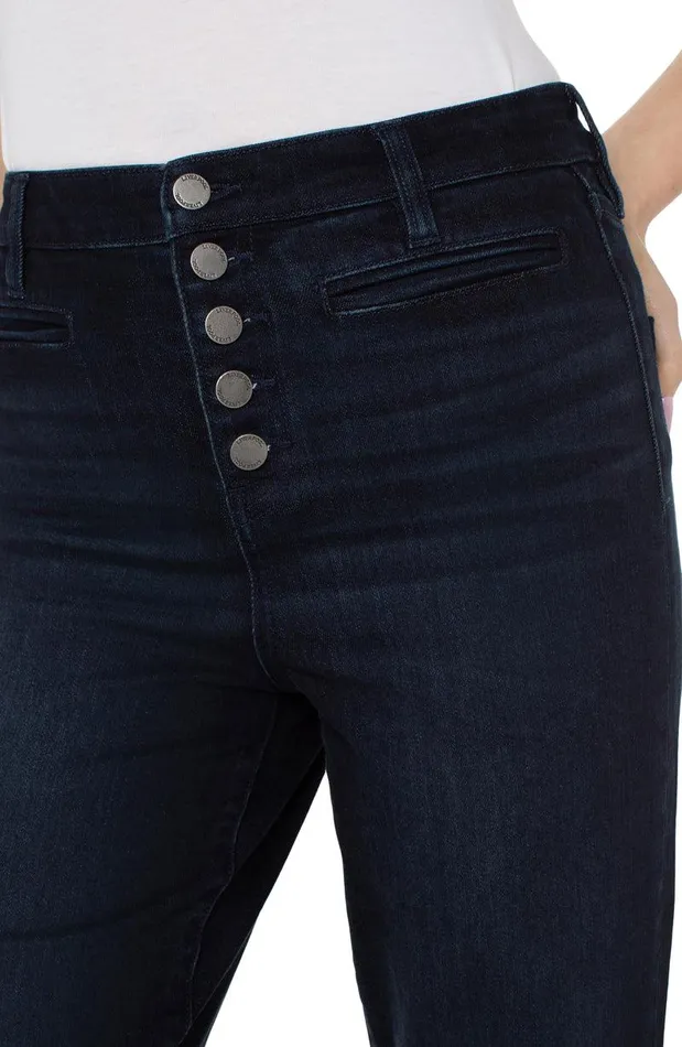 Liverpool Los Angeles KENNEDY CROP HIRISE WITH EXPOSED BUTTON FLY Piedmont Women HIRISE