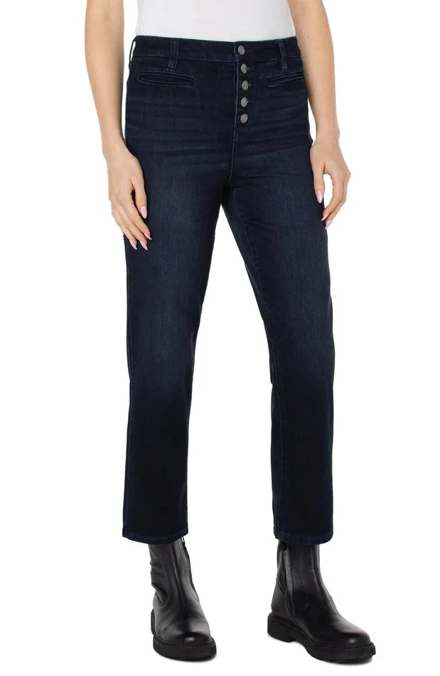 Liverpool Los Angeles KENNEDY CROP HIRISE WITH EXPOSED BUTTON FLY Piedmont Women HIRISE