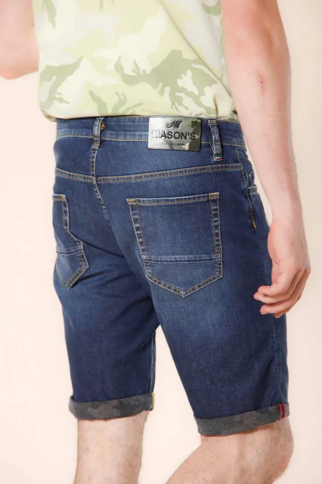 Man 5T Harris Bermuda In Denim With Camouflage Details Slim Mason039s Bermuda
