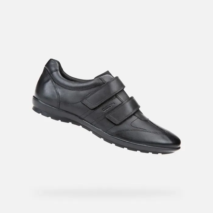 Man Geox Casual Shoes UOMO SYMBOL D Leather Shoes Black Man Geox Black