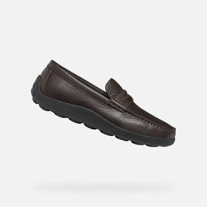 Man Geox Loafers SPHERICA EC14 MAN Coffee Leather Loafers Coffee