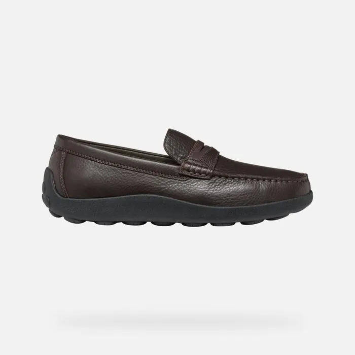 Man Geox Loafers SPHERICA EC14 MAN Coffee Leather Loafers Coffee