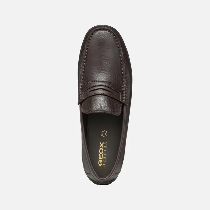 Man Geox Loafers SPHERICA EC14 MAN Coffee Leather Loafers Coffee