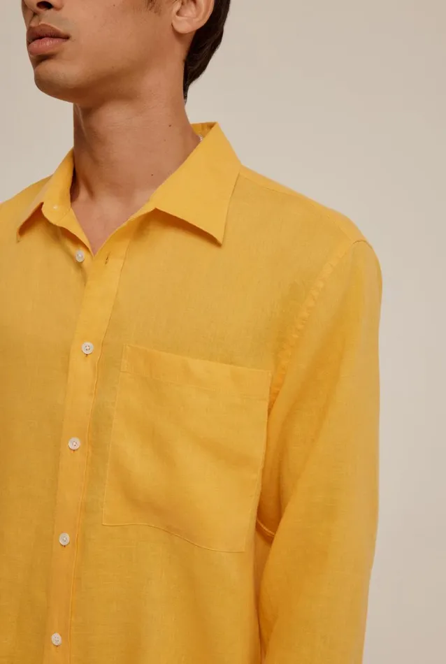 Man Venroy Shirts Long Sleeve Relaxed Linen Shirt