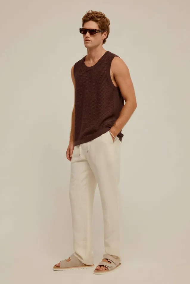 Man Venroy Tanks Crochet Border Tank