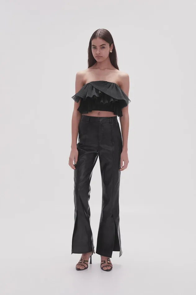 Martha Wide Leg Pant Black Women Aje Pants
