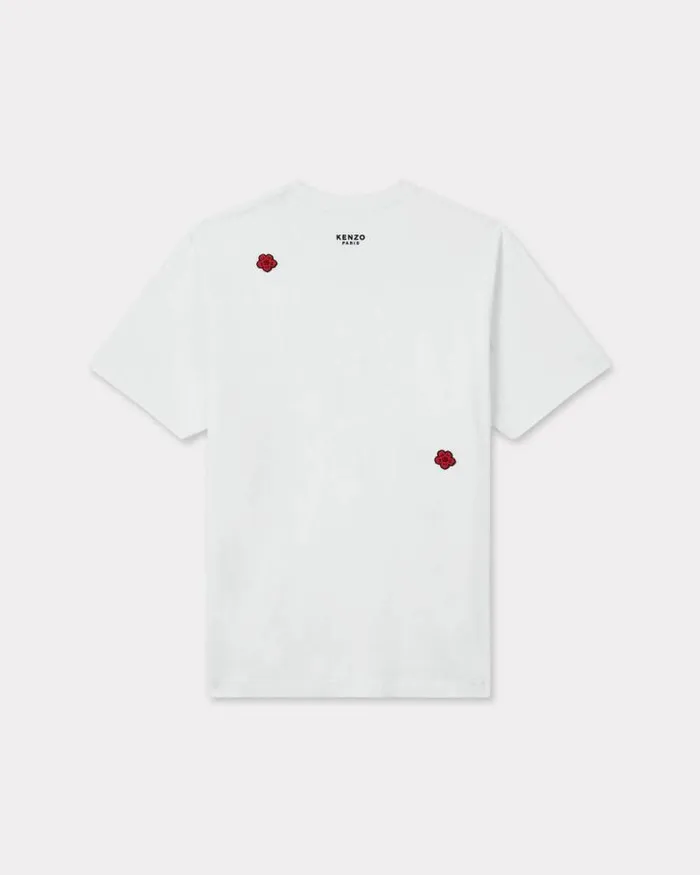 Men 039Boke Flower039 Embroidered Tshirt In Cotton Off White Kenzo Tshirts And Polos