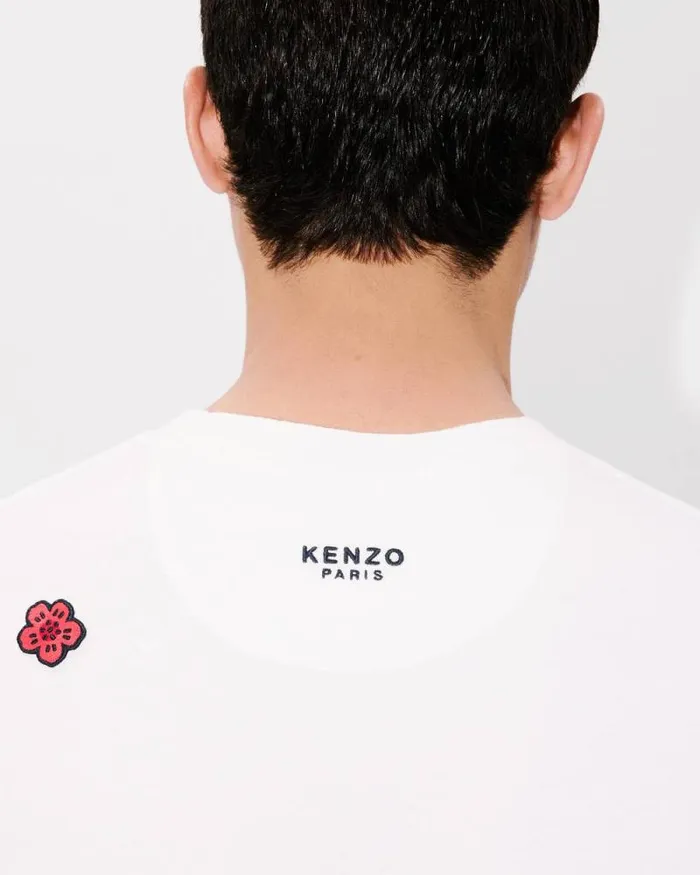 Men 039Boke Flower039 Embroidered Tshirt In Cotton Off White Kenzo Tshirts And Polos
