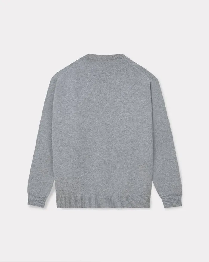 Men 039Boke Flower039 Embroidered Wool Jumper Misty Grey Kenzo Sweaters And Cardigans