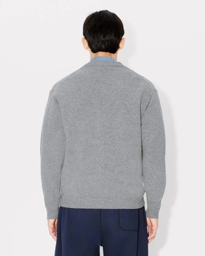 Men 039Boke Flower039 Embroidered Wool Jumper Misty Grey Kenzo Sweaters And Cardigans