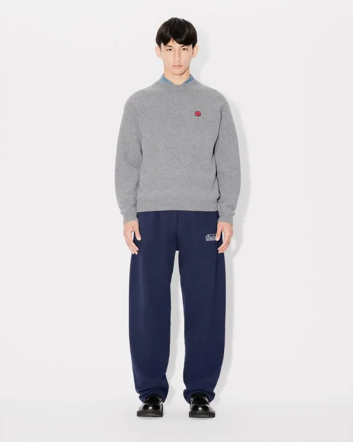 Men 039Boke Flower039 Embroidered Wool Jumper Misty Grey Kenzo Sweaters And Cardigans