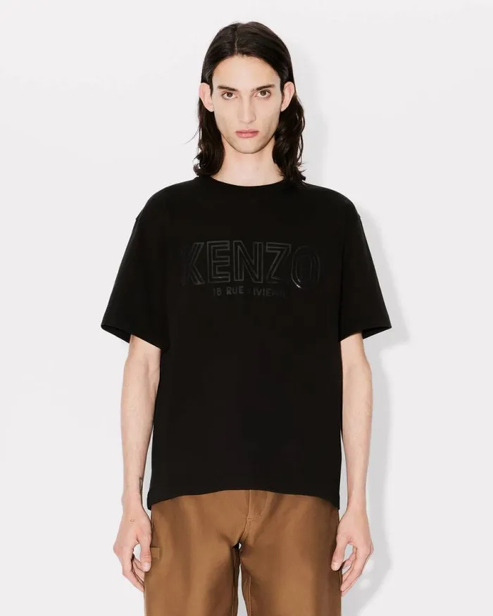 Men 039KENZO Archive 1970039 Oversized Tshirt In Cotton Black Kenzo Tshirts And Polos