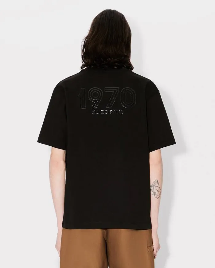 Men 039KENZO Archive 1970039 Oversized Tshirt In Cotton Black Kenzo Tshirts And Polos