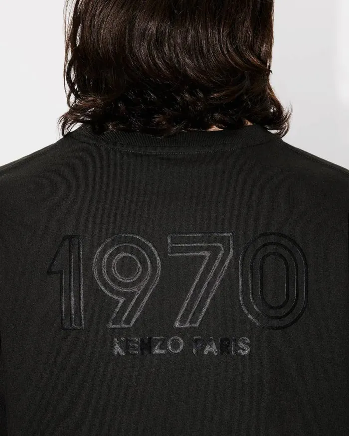 Men 039KENZO Archive 1970039 Oversized Tshirt In Cotton Black Kenzo Tshirts And Polos