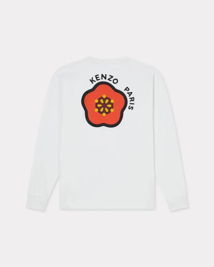 Men 039KENZO Pop039 Long Sleeve Sweatshirt In Cotton Off White Kenzo Tshirts And Polos