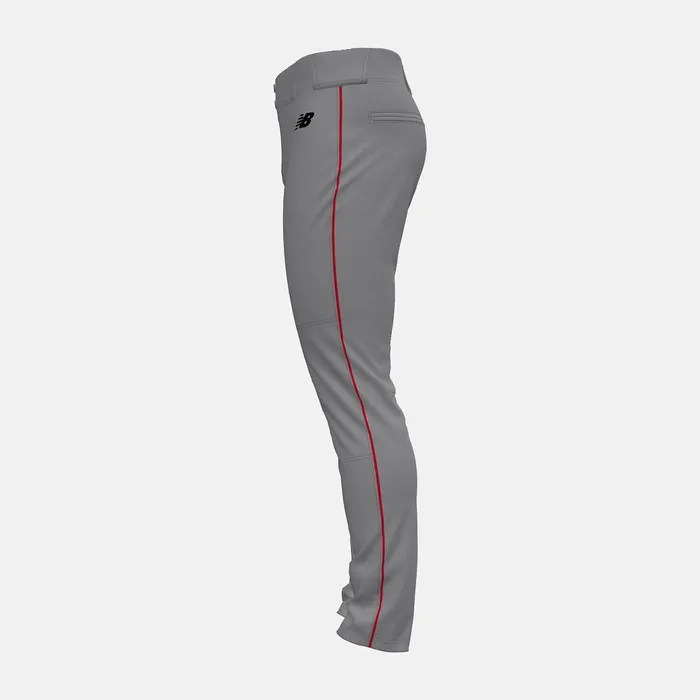 Men Adversary 2 Baseball Piped Pant Tapered Grey With Red New Balance Pants Men Adversary 2 Baseball Piped Pant Tapered Grey With Red New Balance Pants