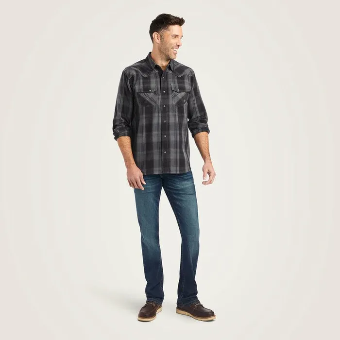 Men Button Down Shirts Ariat Herrold Retro Fit Shirt Black Men Button Down Shirts Ariat Herrold Retro Fit Shirt Black