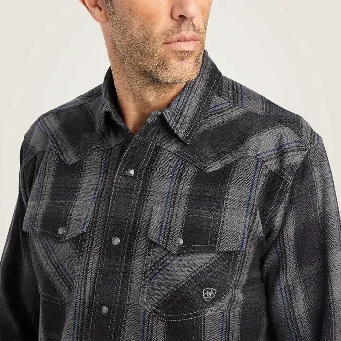 Men Button Down Shirts Ariat Herrold Retro Fit Shirt Black Men Button Down Shirts Ariat Herrold Retro Fit Shirt Black