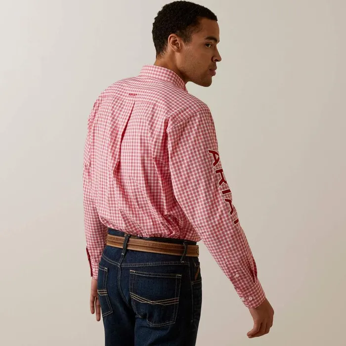Men Button Down Shirts Ariat Pro Series Team Dustin Classic Fit Shirt Red