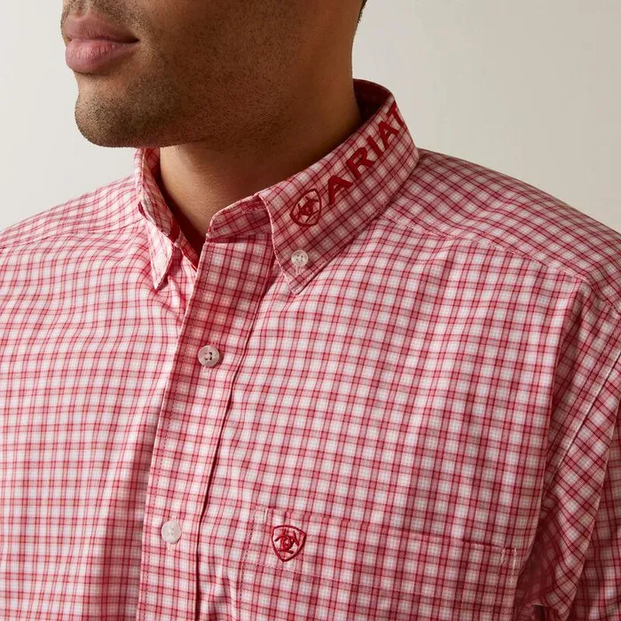 Men Button Down Shirts Ariat Pro Series Team Dustin Classic Fit Shirt Red