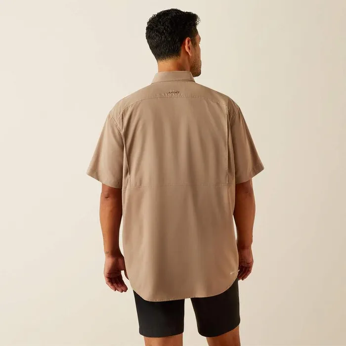 Men Button Down Shirts Ariat VentTEK Classic Fit Shirt Taupe Grey