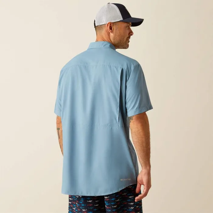 Men Button Down Shirts Ariat VentTEK Outbound Classic Fit Shirt Blue Shadow Men Button Down Shirts Ariat VentTEK Outbound Classic Fit Shirt Blue Shadow