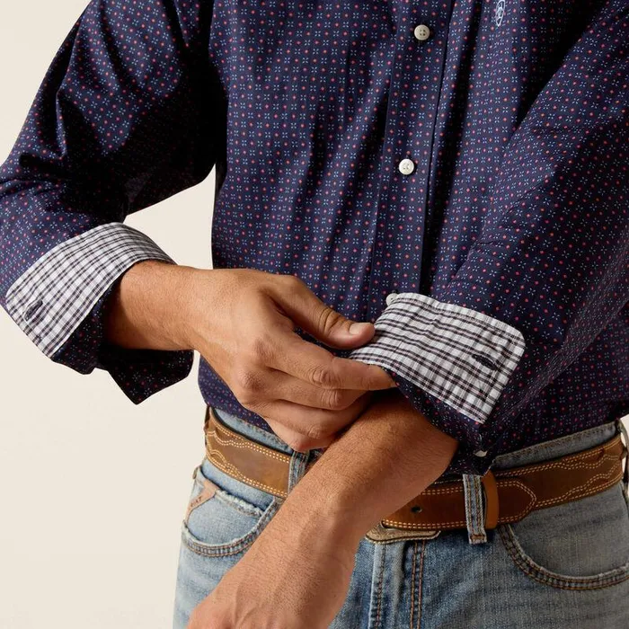 Men Button Down Shirts Ariat Wrinkle Free Wells Fitted Shirt Peacoat Men Button Down Shirts Ariat Wrinkle Free Wells Fitted Shirt Peacoat