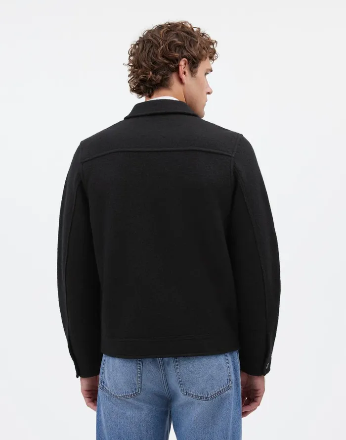 Men Coats Jackets Madewell Boiled Wool ZipFront Jacket True Black