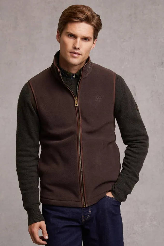 Men Country Fleece Gilet Chocolate Holland Cooper Gilets
