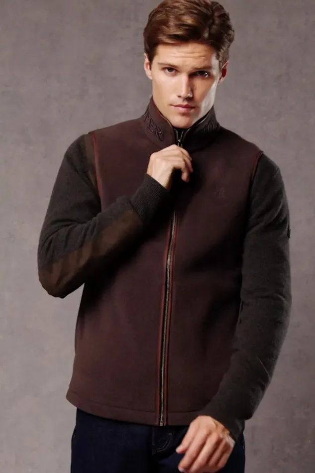 Men Country Fleece Gilet Chocolate Holland Cooper Gilets