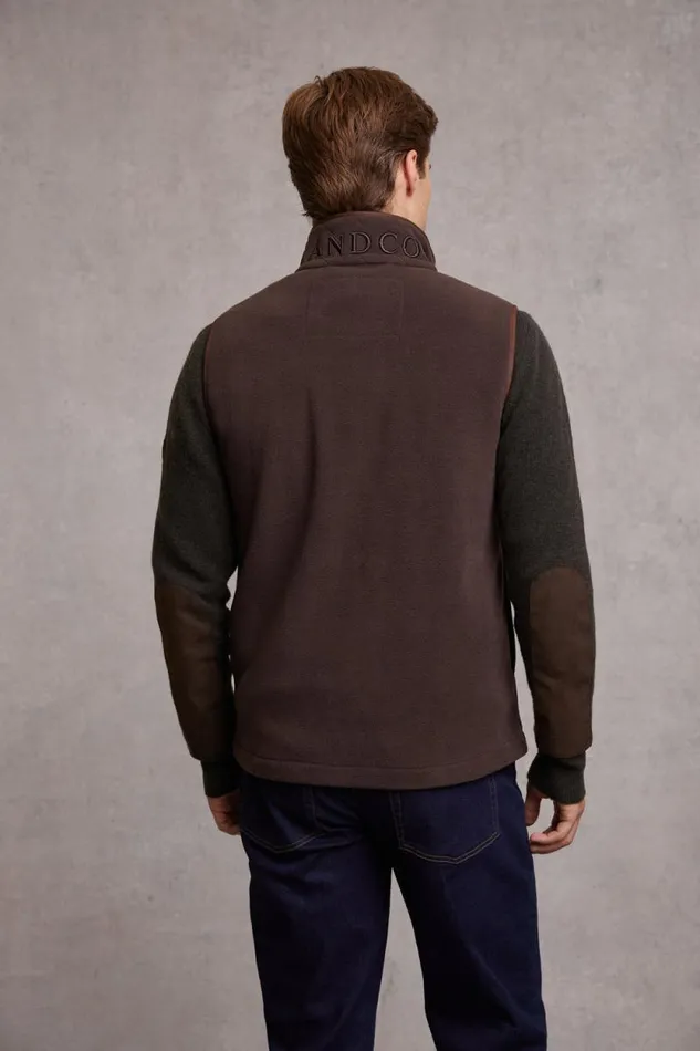 Men Country Fleece Gilet Chocolate Holland Cooper Gilets