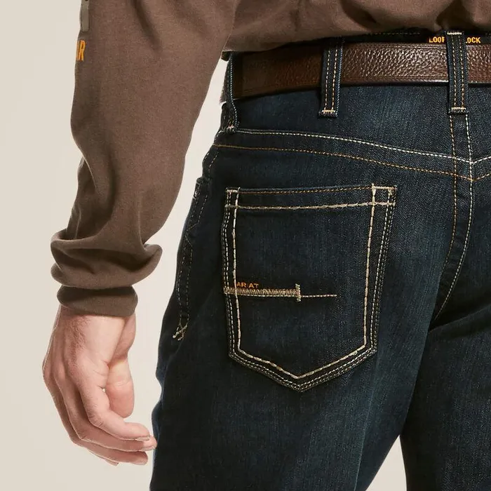 Men Denim Ariat Rebar M4 Relaxed DuraStretch Edge Stackable Straight Leg Jean Cobalt Men Denim Ariat Rebar M4 Relaxed DuraStretch Edge Stackable Straight Leg Jean Cobalt