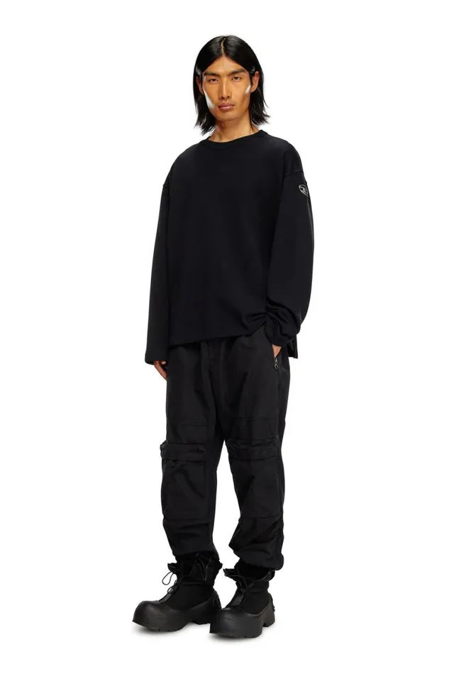 Men Diesel Sweatshirts and Hoodies SMACSISOD Black
