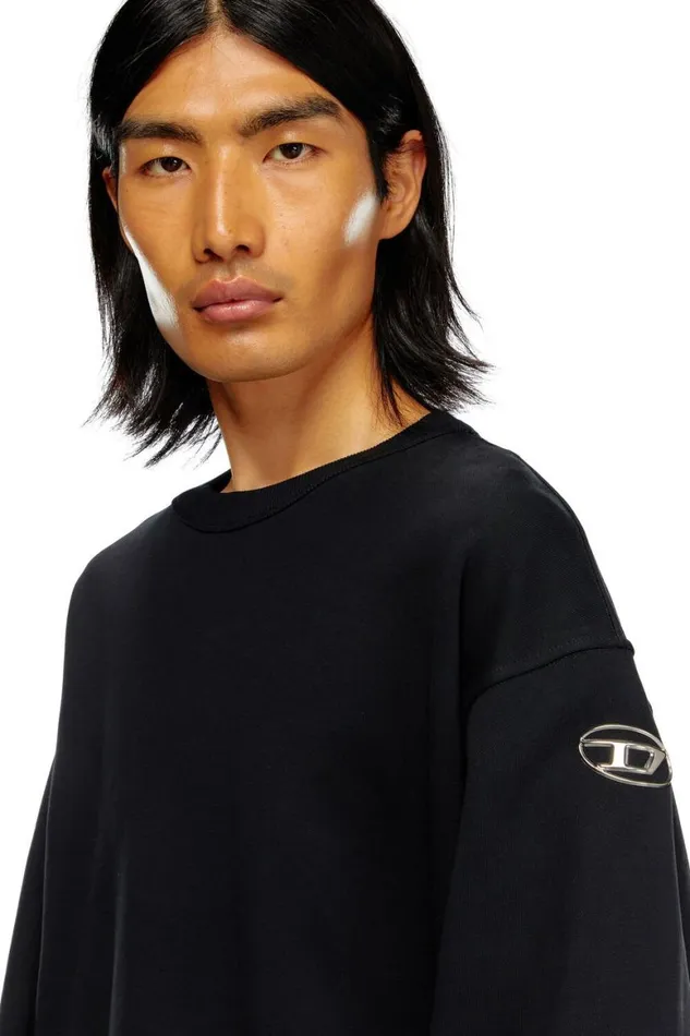 Men Diesel Sweatshirts and Hoodies SMACSISOD Black