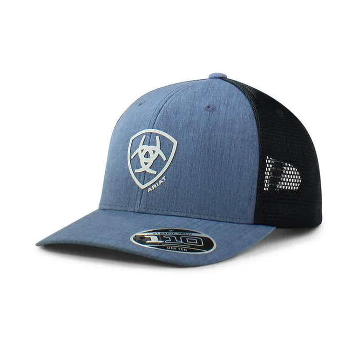 Men Hats and Caps Ariat Embroidered Shield Logo Cap Blue