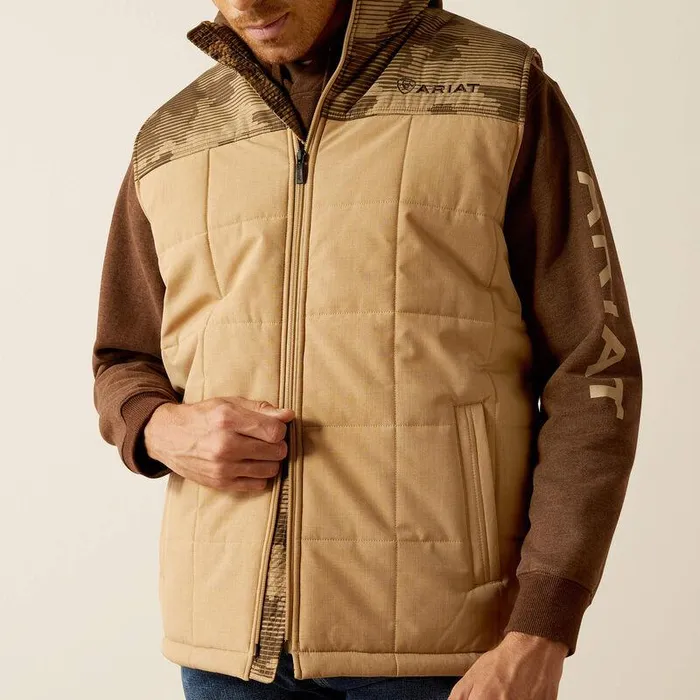 Men Jackets and Vests Ariat Crius Insulated Vest Cornstalk Heather Men Jackets and Vests Ariat Crius Insulated Vest Cornstalk Heather