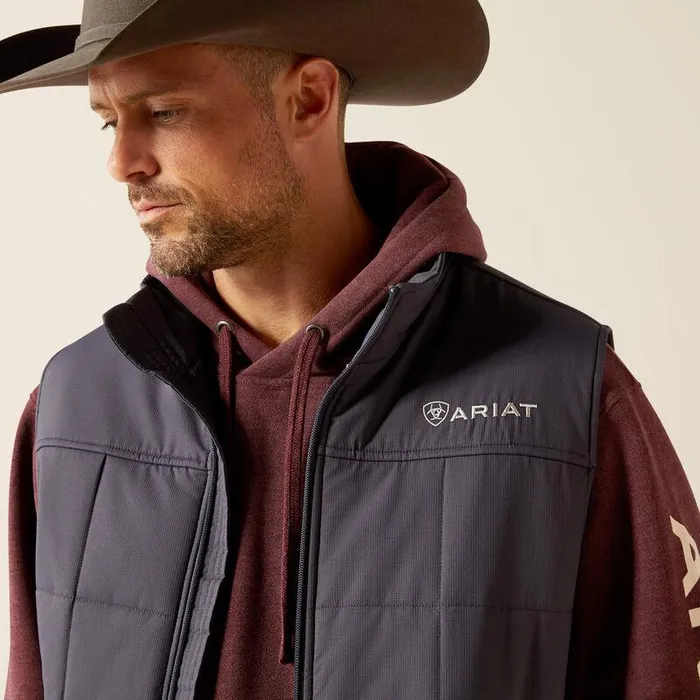 Men Jackets and Vests Ariat Crius Insulated Vest Odyssey Grey