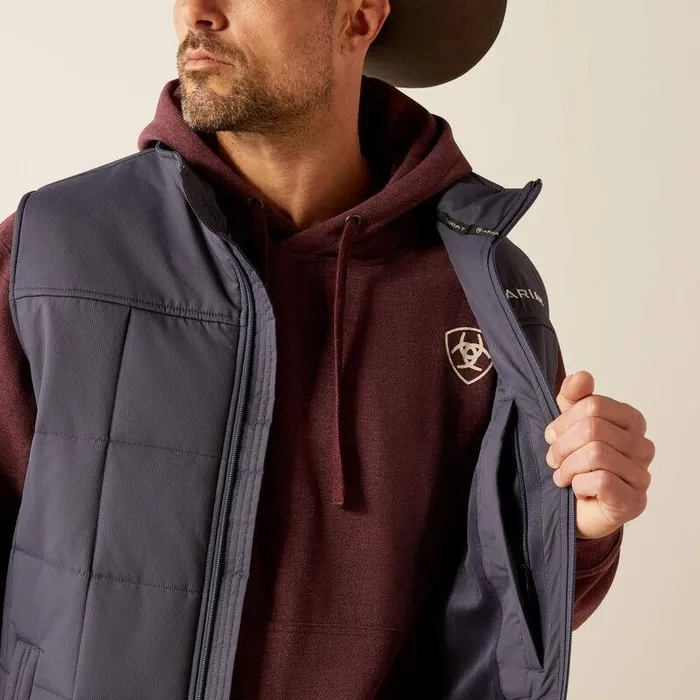 Men Jackets and Vests Ariat Crius Insulated Vest Odyssey Grey