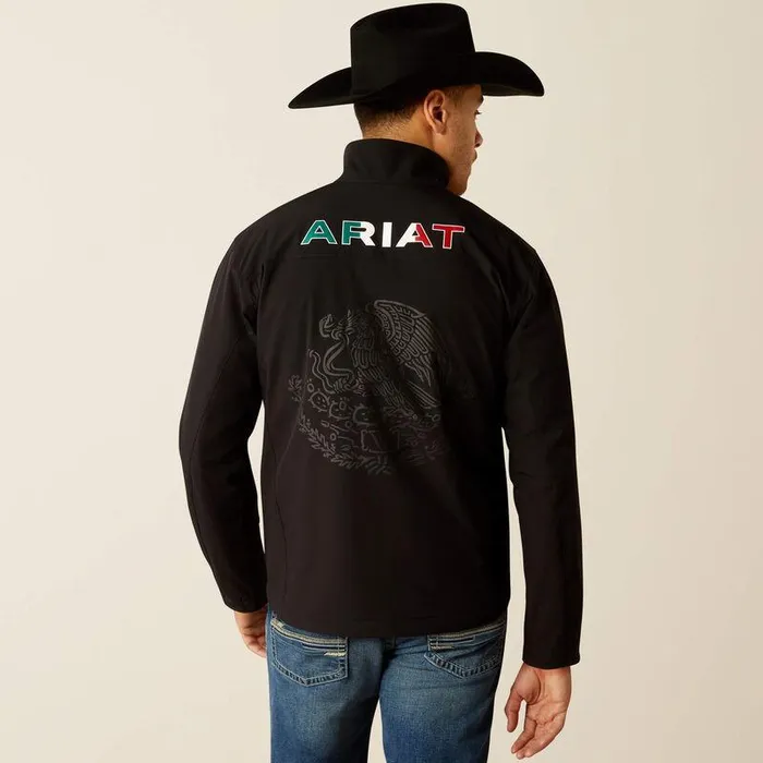 Men Jackets and Vests Ariat Pioneer StretchShell Mexico Jacket Black