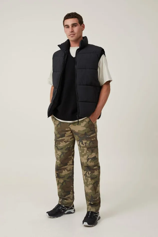 Men Jackets Cotton On Recycled Puffer Vest Black