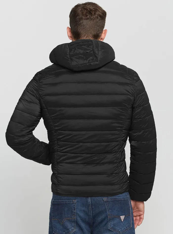 Men Jackets GUESS Eco Black Stretch Hoodie Jacket Men Jackets GUESS Eco Black Stretch Hoodie Jacket