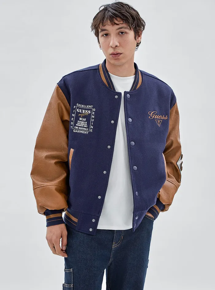 Men Jackets GUESS Guess Originals Blue Club Varsity Jacket