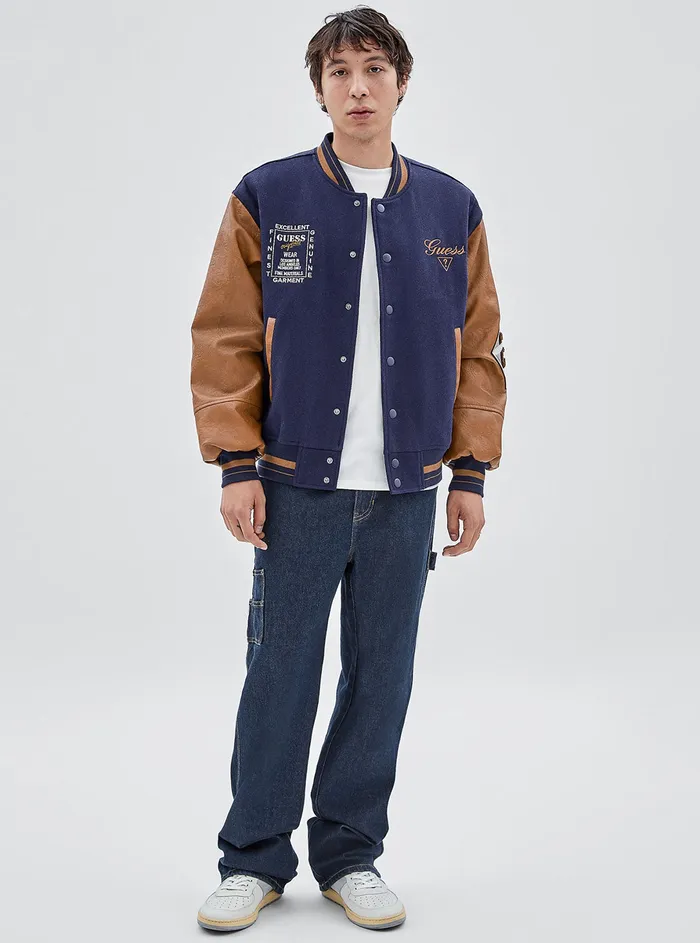 Men Jackets GUESS Guess Originals Blue Club Varsity Jacket